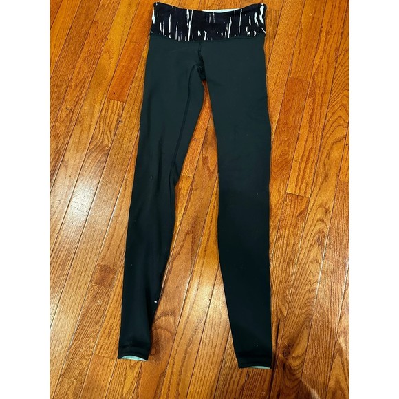 Lululemon Wunder Under Reversible leggings dark fuel / menthol green size 4 - Picture 1 of 6